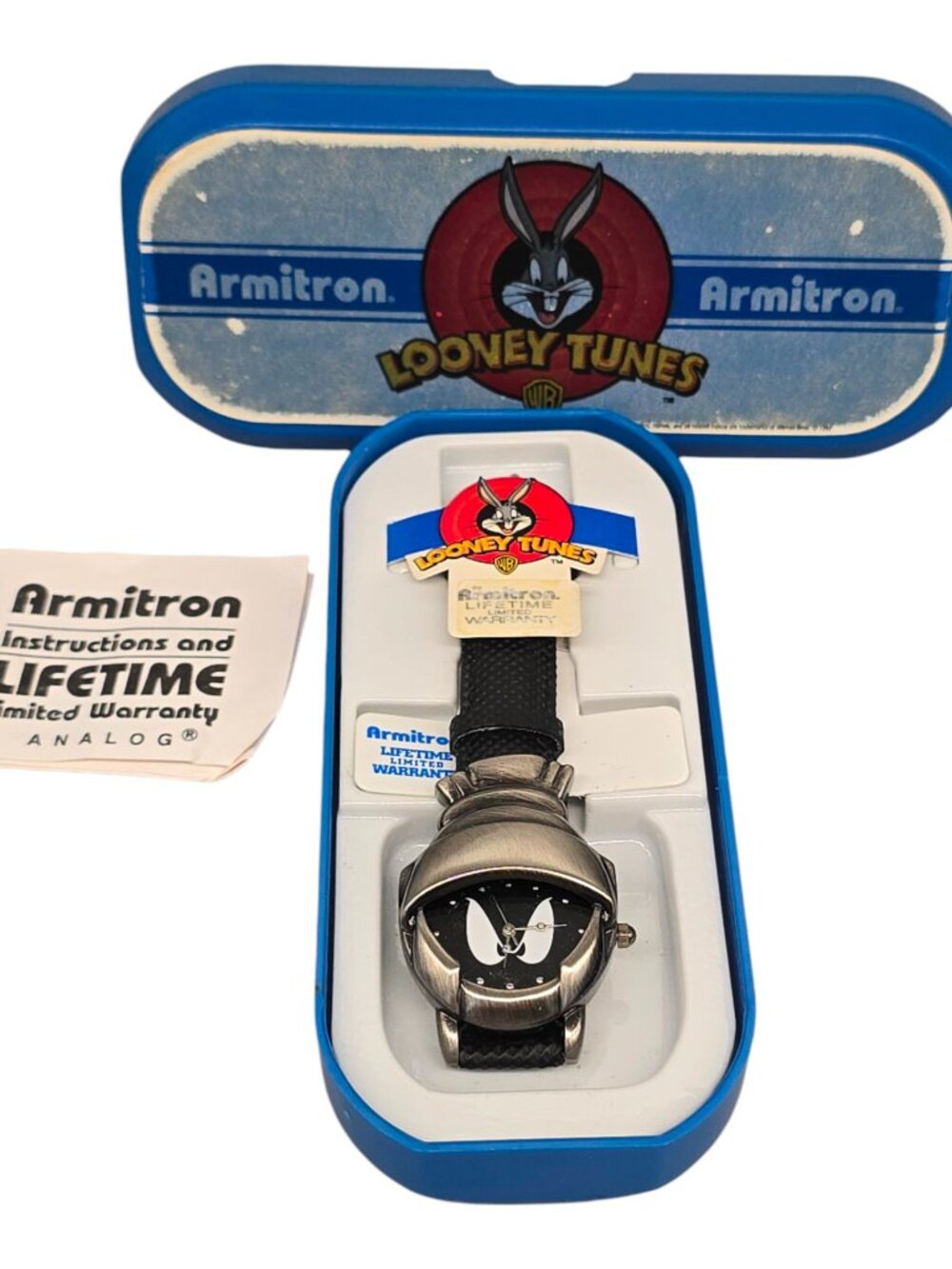 1997 Marvin the Martian Armitron Looney Tunes Analog Watch Stainless Steel NWT